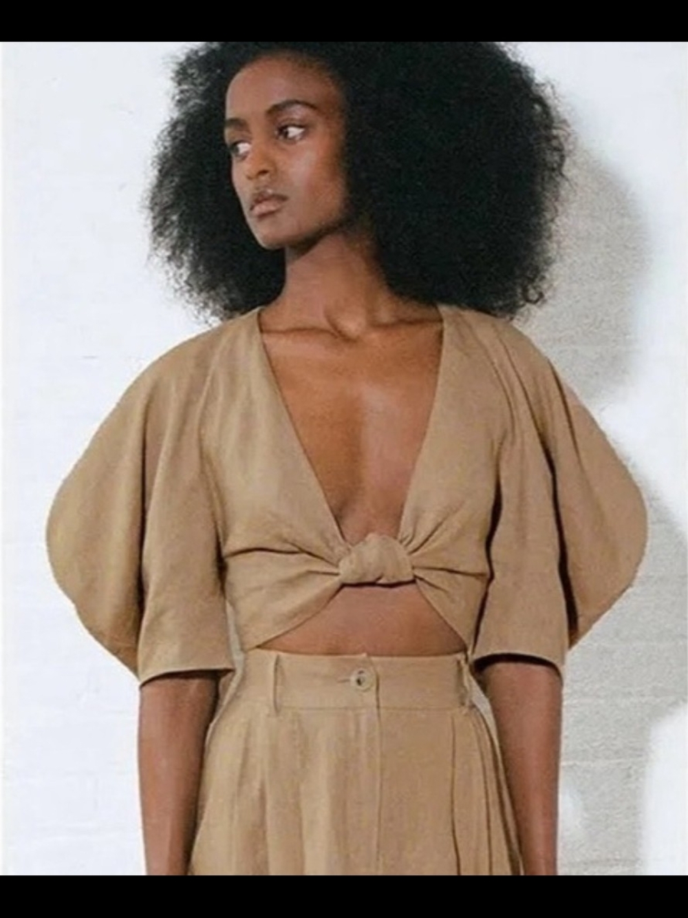 EUC | Mara Hoffman | Raya Crop Top in Tan | SZ 2/SM